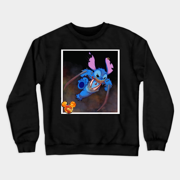 Baraka/Stitch on the war path Crewneck Sweatshirt by Withering Monkey